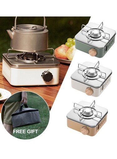 Portable 2800W Foldable Camping Gas Stove, High-Quality Cassette Stove for Outdoor Cooking, Compact &amp; Lightweight Camp Stove, Durable Green Gas Burner