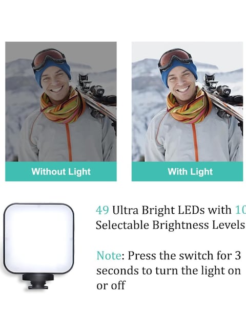 LED Video Light Kit with Microphone and Tripod &ndash; Complete Vlogging Kit for Phone, Camera, Video Recording, and Photography &ndash; Fill Light Accessories