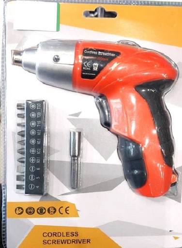 طقم مفكات براغي لاسلكية – مفك براغي كهربائي صغير الحجم مزود بضوء LED مدمج وبطارية قابلة لإعادة الشحن ومجموعة مكونة من 44 قطعة براغي