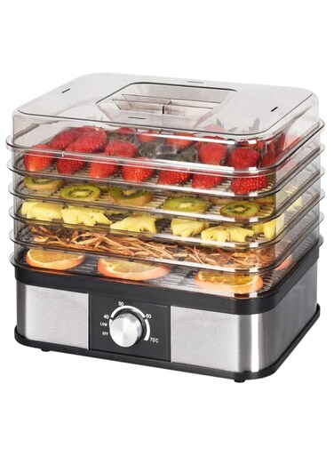 معدات تجفيف مع وحدة تحكم في درجة الحرارة - مجفف طعام من الفولاذ المقاوم للصدأ للأسماك واللحوم والخضروات والفواكه والأعشاب والفطر،