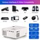 FunLites &nbsp; Bluetooth 1080P Projector,+80% Brightness Video Projector with 200" Display 60,000 Hrs Led Home Theater Projector,Native 1080P Compatible with Fire TV Stick,PS4, HDMI, VGA, AV and USB