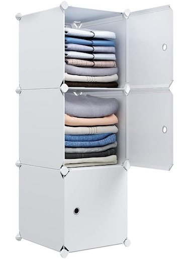 3 Cube Storage Cabinet Storage Shelves Plastic , White (3 cube white)
