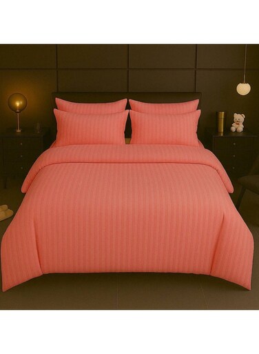 6-Piece Duvet Cover Set &acirc;&euro;&ldquo; Includes 1 Duvet Cover, 1 Fitted Sheet &amp; 4 Pillowcases &acirc;&euro;&ldquo; King/Queen/Single Sizes, Color Peach