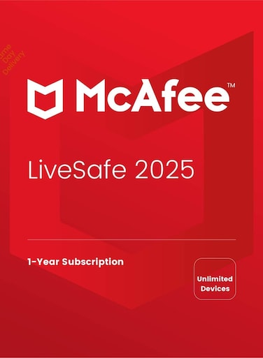 McAfee LiveSafe   Unlimited Devices 1 Year   2025   Digital License