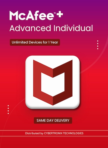 McAfee+ Advanced Individual   Unlimited Devices for 1 Year   Digital License   SAME DAY DELIVERY