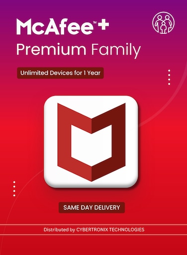 McAfee+ Premium Family   Unlimited Devices for 1 Year   Digital License   SAME DAY DELIVERY