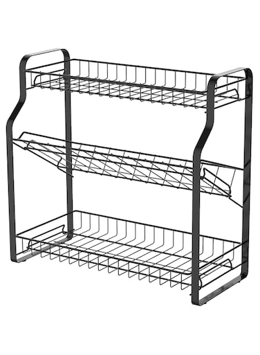 FEELINGS Kitchen Organizer 3 Tier Kitchen Organizer Rack     Triple Tier Plate Stand   Utensil Holder   Crockery Organizer   Cutlery Organizer - L44&times;W23&times;H29cm