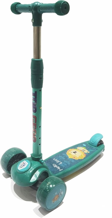 Lovely Baby Top Gear Kick Scooter Tg 645 For Kids,Toddler Scooter For Ages 3-5,Music&amp;Light Kids Scooter, Kick Scooter with Foldable,3 Wheels Scooter (Green)