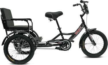 دراجة ثلاثية العجلات Vaux مقاس 12/16/20 بوصة - تصميم مقعد مريح، سرعة واحدة، هيكل فولاذي قوي، مقعد قابل للتعديل، غطاء سلسلة، مُجمّعة بالكامل