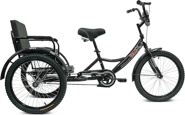 دراجة ثلاثية العجلات Vaux مقاس 12/16/20 بوصة - تصميم مقعد مريح، سرعة واحدة، هيكل فولاذي قوي، مقعد قابل للتعديل، غطاء سلسلة، مُجمّعة بالكامل