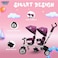Lovely Baby 2-Seater Tricycle For Kids Lb 525Hc, Double Ride Trike, Twin Baby Carrier with Canopy, Rear Basket, Bell, Push Handle, Safe Toddler Riding Pedal Trike For Children Age 1-3 Years (Purple)