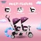 Lovely Baby 2-Seater Tricycle For Kids Lb 525Hc, Double Ride Trike, Twin Baby Carrier with Canopy, Rear Basket, Bell, Push Handle, Safe Toddler Riding Pedal Trike For Children Age 1-3 Years (Purple)