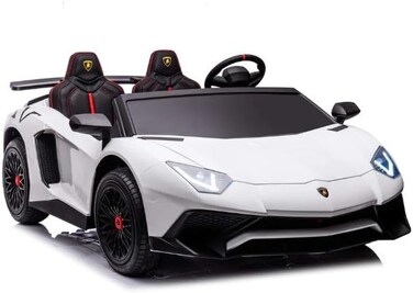 Color Land Toys Licensed Lamborghini Aventador Electric Car For Kids Xxl, 24 V White