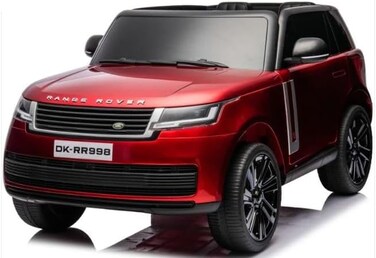Colorland - Licensed Range Rover Kids Ride On Car,12V14Ah+ 4 Motor Ride On Car 2-Seater Rubber Tire Lether Seat,Remote Control with LED Lights Electric Car For Kids, Red