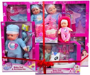 Colorland - Gift Bundle For Babies , Kids Mother Love Baby Doll &amp; Accessories Set (Baby Doll_5 Set)