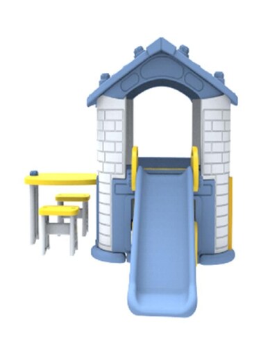 Happy Play House with Slide &amp; Table and Chair Blue CHD-805