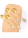 Small Spoons Dessert Spoons Tiny Spoon Light Luxury Stainless Steel Golden Coffee Spoon Mixing Spoons with Ceramic Handle Stainless Steel Scoop Spoons Spoon Set Teaspoon Spoon Soup Spoon