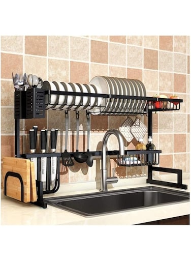 Dubai Gallery Dish Drying Rack Over Sink, Drainer Shelf For Kitchen Supplies Storage Counter Organizer Utensils Holder Stainless Steel Display- Kitchen Space Save Must Have