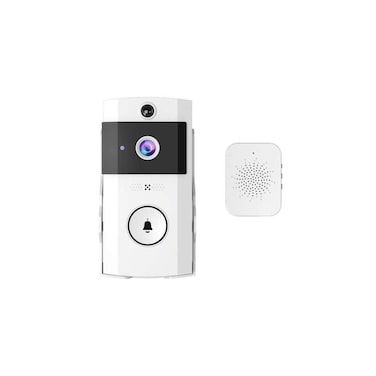 Smart Video Doorbell with HD Camera, Two-Way Audio, Night Vision and Wireless Chime, White