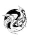Mirfa Wooden Wall Art With Self Adhesive Base Home Decor, Wood Art Metal Looks Finish Decoration, Living Room Bedroom, Welcome Door New year (Black, 12" x 12", Koi Yin Yang Fish)