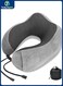 Neck Pillow for Traveling, Upgraded Travel Neck Pillow for Airplane 100% Pure Memory Foam Travel Pillow for Flight Headrest Sleep, Portable Plane Accessories,Grey