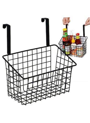 1pc Hanging Storage Basket, Hollow Out Storage Basket For Home, Simple And Large Capacity Storage Rack For Toiletries, Iron Plants Hanging Shelf, Shampoo Shower Gel Holder Organizer, Bathroom Accessories