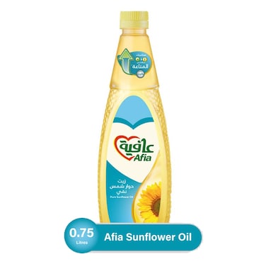 Afia Pure Sunflower Oil Bottle, 750ml