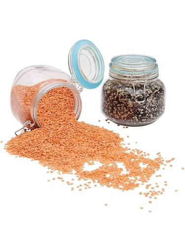 Pure Source India Glass Jar with Lid - 250 g, 2 Pieces, Clear