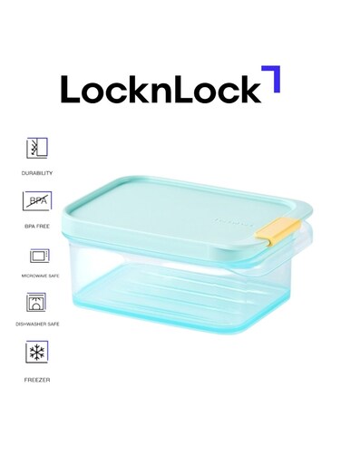 LocknLock Freezer Fit Rectangular Food Container 450ml BPA-Free, Stackable Freezer Storage Container, Microwave &amp; Dishwasher Safe with Label Clips, Space-Saving Design