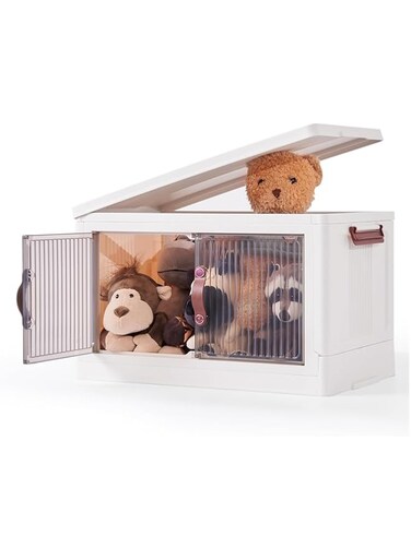 Fohome Closet Organizers and Storage, Collapsible Storage Bins, Plastic Storage Bins with Lids for Closet Organizer, Folding Storage Boxes Set, Stackable Storage Bins for Clothes Organizers (L 1)