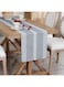 Table Runners - 30*140CM grey Striped Table Runner Rustic Embroidery Table Runners for Decorations Weddings Holiday Brown Christmas,Wedding,Bridal Shower,Baby Shower,Bithday Party Table Decorations