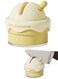 Cream Shaped Knife&amp;Scissor Sharpener with Non-Slip Base,Cream Yellow,Ceramic V-Groove,6.5x2.6 Inch,Portable Ceramic Wheels,Fast &amp; Easy Tool for Kitchen,Camping