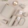 10 Piece Beige Bamboo Plastic Bathroom Accessories Set