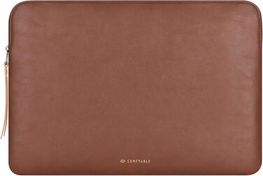 Comfyable Slim Protective Laptop Sleeve Compatible with 13 13.3 14 Inch MacBook Air &amp; MacBook Pro, Mac Travel Case, Laptop Pouch, Slim PU Leather Cover M4 M3 M2 M1 2025-2021, Brown