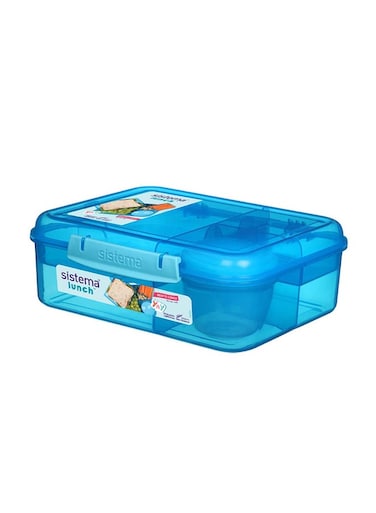 Sistema Bento Lunch Box 1.65L, Meal Container - Leak-proof - Portable - BPA-free Blue