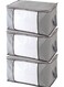 Pack of 3 Waterproof Foldable Closet Organizer Multicolour 60x43x35cm