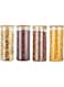 AKDC Set of 4 Round Glass Jar with Bamboo Lid, Kitchen Food Storage Containers Airtight Lids Cereals Canisters Jars for Pasta Spaghetti Tea Coffee Beans Candy Cookies Snacks (Medium - 1500ML)
