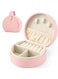 Tufexigo Portable Travel Mini Jewelry Box Small Jewelry Case Top Handle Jewelry Case Leather Jewellery Ring Organizer Case Girls Women Earring,Necklace,Rings,Bracelets(Pink)