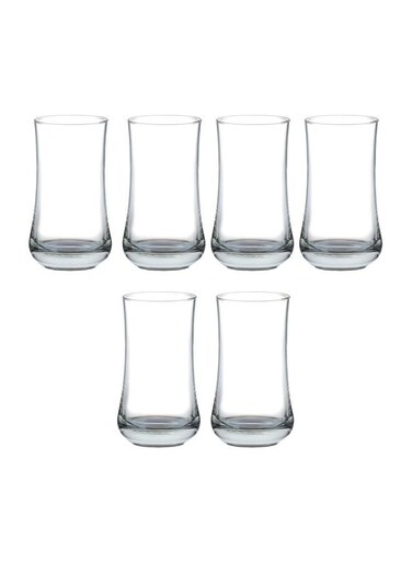 Aloha Hi Ball Set of 6, Clear, B01709, Paradise High Glass, Polynesian Tumbler, Aloha Juice and Water Glass Clear 6x280ml
