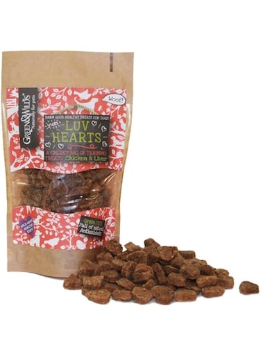 Green &amp; Wilds Luv Hearts Dog Treats - 100G
