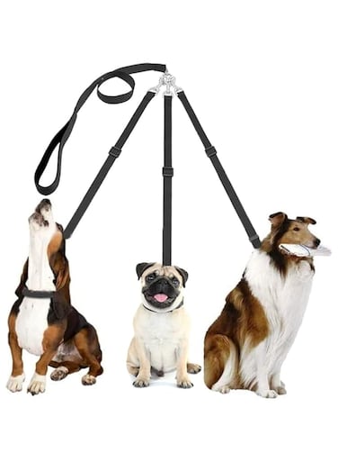 NALACAL 3 in 1 Dog Leashes, with Adjustable Detachable Coupler, Durable Strong Nylon Long Line Dog Leads, Anti-Pull Dog Leash, for Three Dogs Pet Walking Hiking