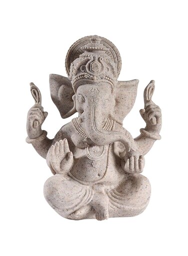 THE WHITE SHOP White Ganesh Beautiful Statues Ganapati Hindu Buddha Good Luck God Home Decoration Altar Idol Figurine Meditation Sculpture 5 Inch