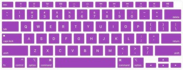 US Layout English language Silicone Keyboard Cover Skin For MacBook Air 13" 2020 With Touch ID Model:- A2179/A2337 M1 Chip, Keyboard Accessories" Purple