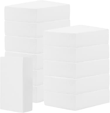CRAFT MAGIC 12-Pack White Foam Blocks &ndash; 20 &times; 10 &times; 5 cm High-Density Rectangular Polystyrene Blocks for Crafting, Modelling and Art Projects
