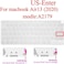 US Layout Skin Clear Silicone Keyboard Cover Skin For MacBook Air 13" 2020 With Touch ID Model:- A2179/A2337 M1 Chip, Keyboard Accessories" Clear