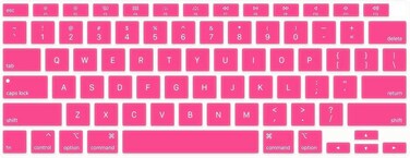 US Layout English language Silicone Keyboard Cover Skin For MacBook Air 13" 2020 With Touch ID Model:- A2179/A2337 M1 Chip, Keyboard Accessories" Pink