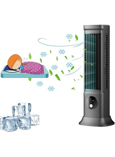 STAYOUNG Desktop Tower Fan - 3 Speed Desktop Fan, 36dB Silent Cooling Fan, 30CM Portable Small Tower Fan, Bedroom Office Desktop Silent Bladeless Fan (Gray)