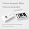 Mini Aroma Car Diffuser, 6 Refill Bottles With Scents, White, Long Battery Life, USB-C Charging, Smart Motion Sensor, Vent Clip Attachment