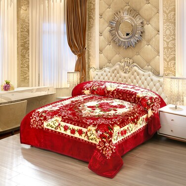 STARLIFE 2 Ply Raschel Premium Quality Blanket 220CM &times; 240CM 11 LBS, 100% SPUN YARN Virgin Polyester Materials, SL-BL5512