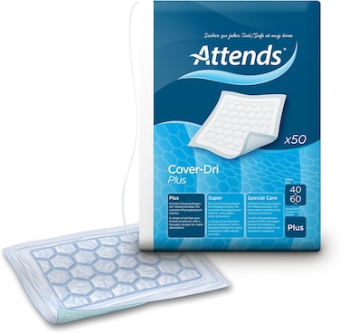 Attends Cover Dri Plus Disposable Bed/Chair Pads, 40 X 60cm, Pack Of 50